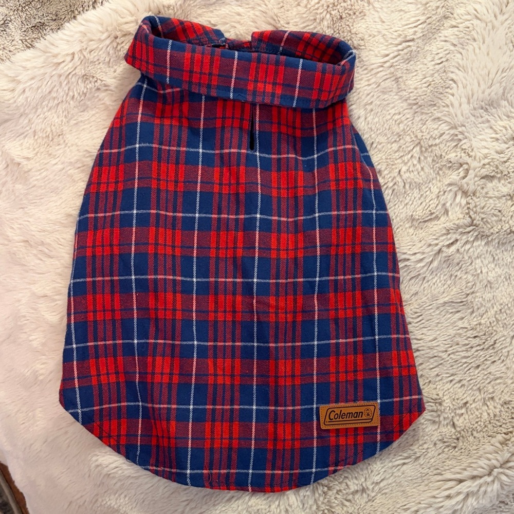 Coleman Red and Blue flannel Pet shirt